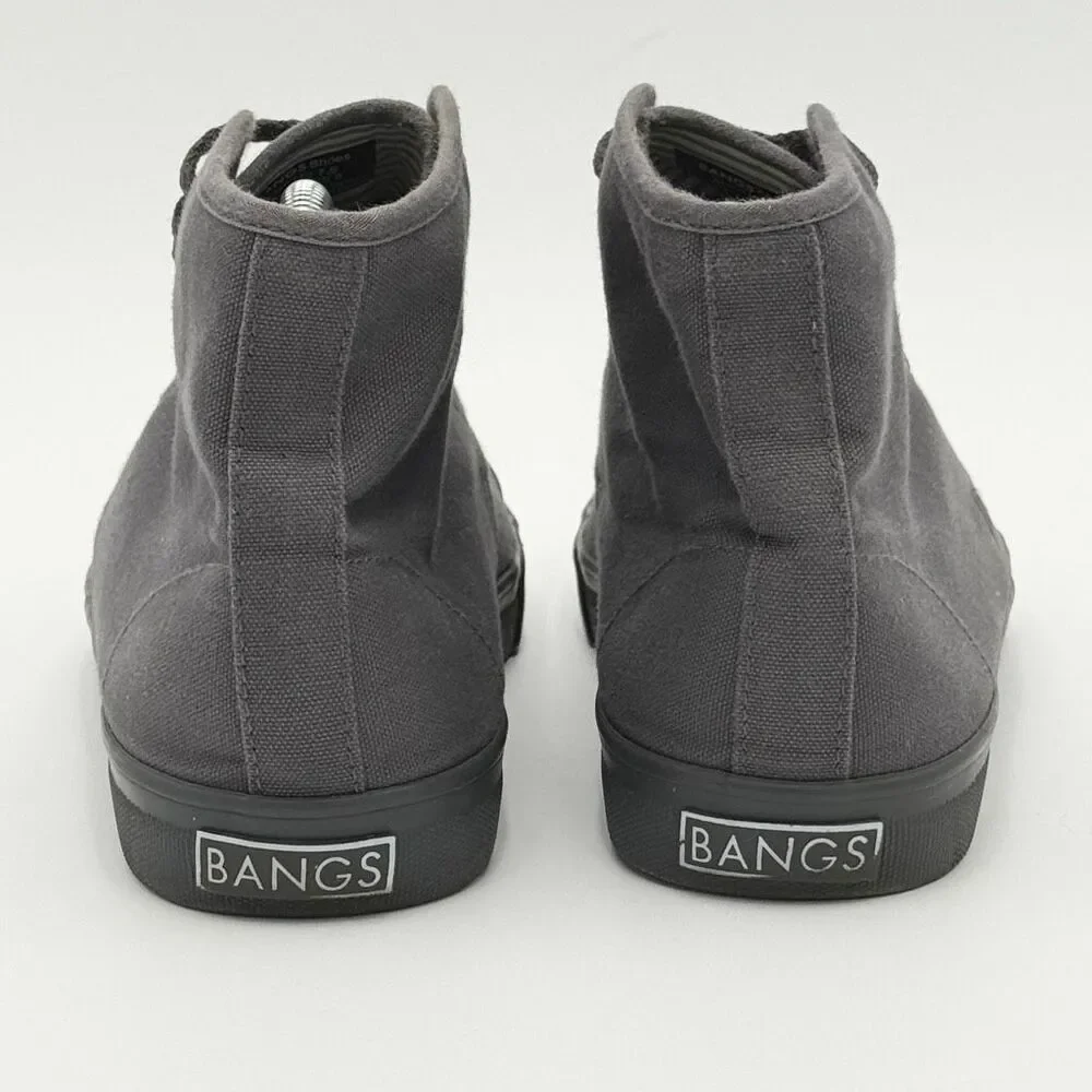Bangs Onyx Dark Gray High Top Lace Up Canvas Sneakers - US Women’s 9 / Men’s 7.5